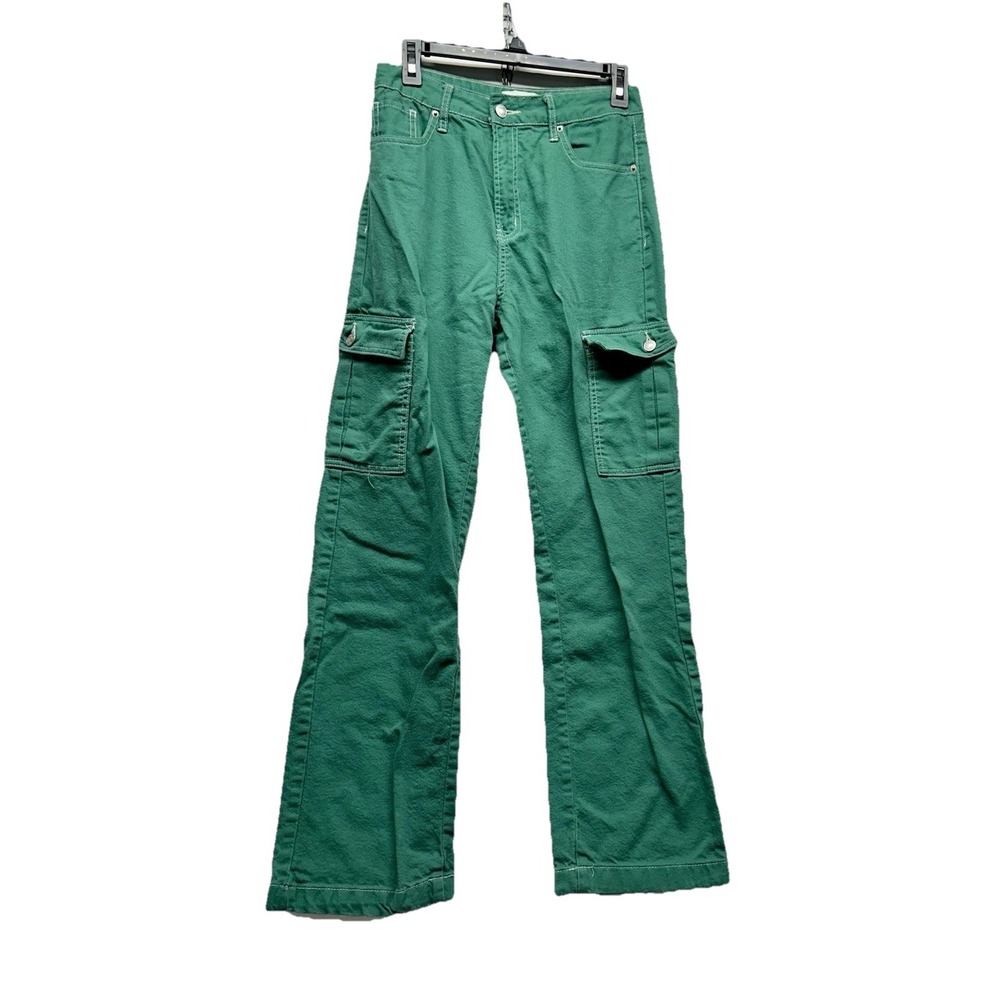 S.O.N.G. Jeans Women's green 9/29 Cargo Pockets Straight Leg Y2K Retro (B6)